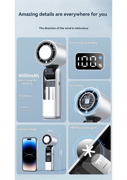 Taşınabilir El Tipi Fan USB Şarjlı Ayarlanabilir Hızlı Dijital Ekranlı Fan Katlanabilir Tasarım Yüksek Hızlı Fan Gece Lambası Ile, A (Yurt Dışından) fiyatları