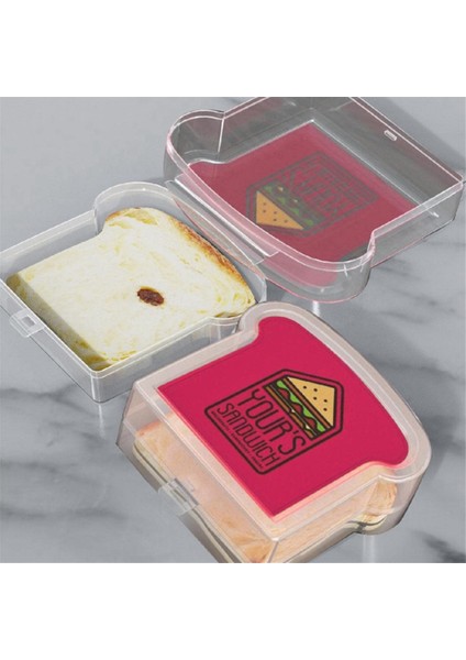 Tekrar Kullanılabilir Sandviç Kabı Mühürlü Gıda Kabı Şeffaf Ekmek Kutusu Gıda Taşınabilir Tost Sandviç Kutusu A (Yurt Dışından)