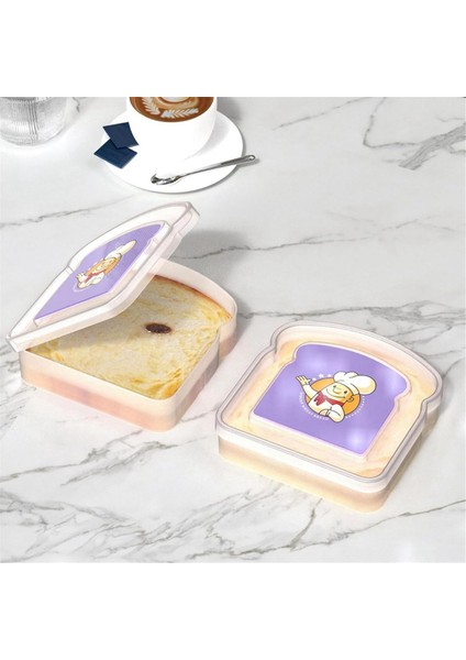 Tekrar Kullanılabilir Sandviç Kabı Mühürlü Gıda Kabı Şeffaf Ekmek Kutusu Gıda Taşınabilir Tost Sandviç Kutusu A (Yurt Dışından)