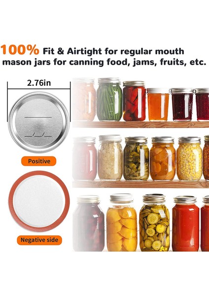 100 Adet 70MM Normal Ağızlı Konserve Kapakları Top, Kavanozlar Için Bölmeli Tip Metal Kavanoz Kapakları Konserve Için, Normal Ağızlı Kavanozlar Için (Yurt Dışından) fiyatları