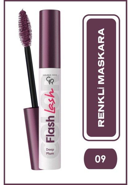 Flash Lash Colored Mascara - 09 Deep Plum - Renkli Maskara