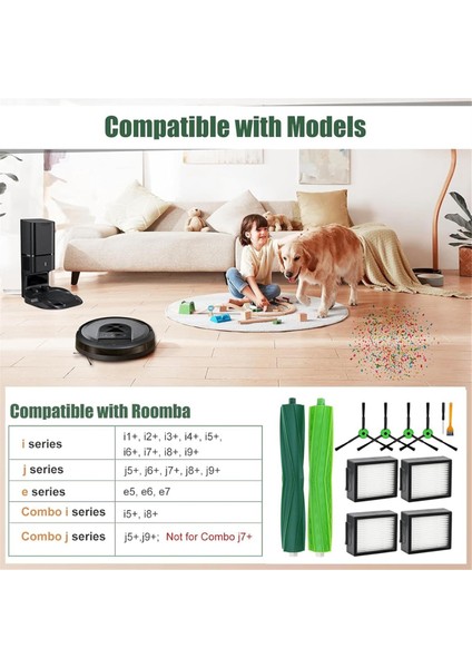 Irobot Roomba I1+/ı2+/ı3+/ı4+/ı5+/ı6+/ı7+/ı8+/j5+/j6+/j7/j8+/j9+/e5/e6/e7, I & J & E Serisi Vakum Için Yedek Parçalar (Yurt Dışından) modelleri