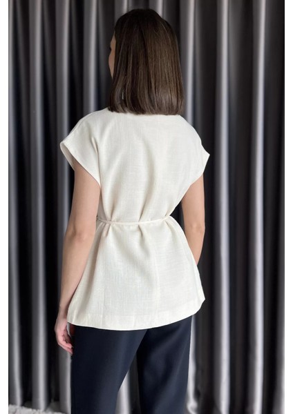 Kadın Astarlı Keten Yelek P-00017457 modelleri