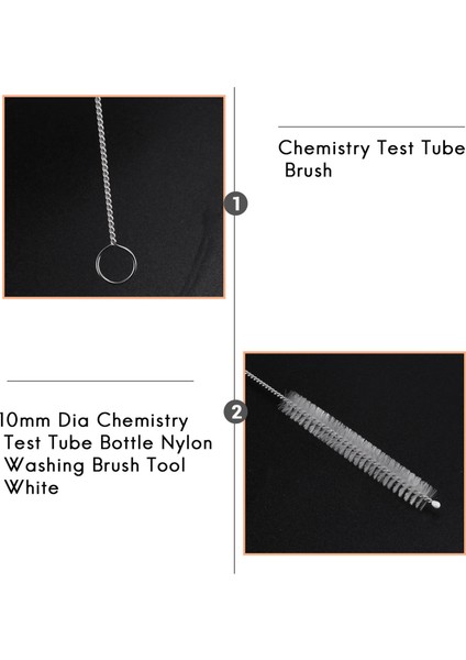 10 Adet 10MM Çap Kimya Test Tüpü Şişesi Naylon Yıkama Fırçası Aracı Beyaz (Yurt Dışından)