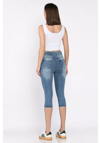Kadın Kapri Jean Kot Tayt P-00017436 fırsatları