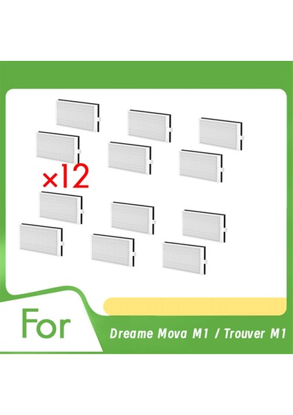 Dreame Mova M1 / Trouver M1 Filtre Temizleyici Parçaları Değiştirme Süpürme Robotu Aksesuarları Için 12 Adet Temizleyici Filtre (Yurt Dışından)