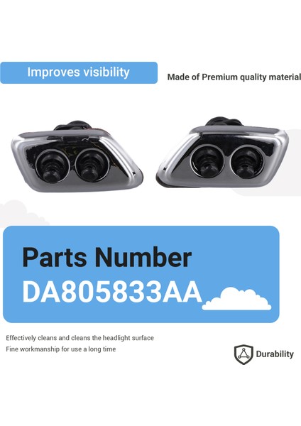 2 Adet Far Lambası Ön Cam Yıkama Nozulu Jet DA805833AA Chrysler 300 C 2005 2006 2007 Için Uygun (Yurt Dışından)