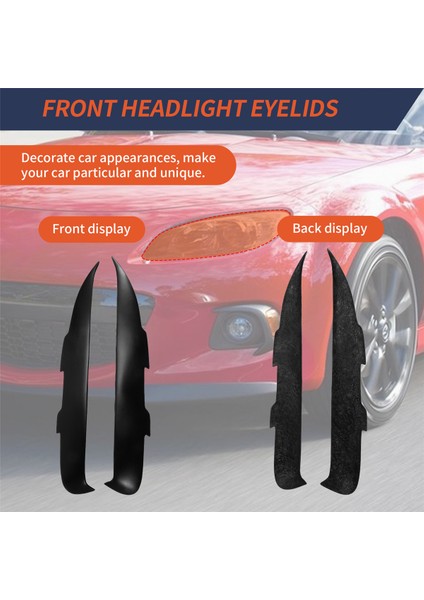 Mazda Mx-5 2009-2015 Için Mat Siyah Reçine Ön Far Kaş Göz Kapağı Şeridi (Yurt Dışından) indirimleri