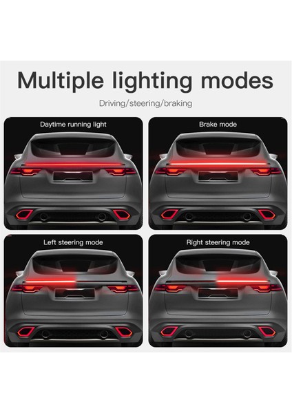 Evrensel Araba Karbon Fiber Arka Işık Çubuğu LED Çok Işlevli Flama Dönüş Arka Lambası Değiştirilmiş Yüksek Monteli Fren Lambası (Yurt Dışından) fiyatları