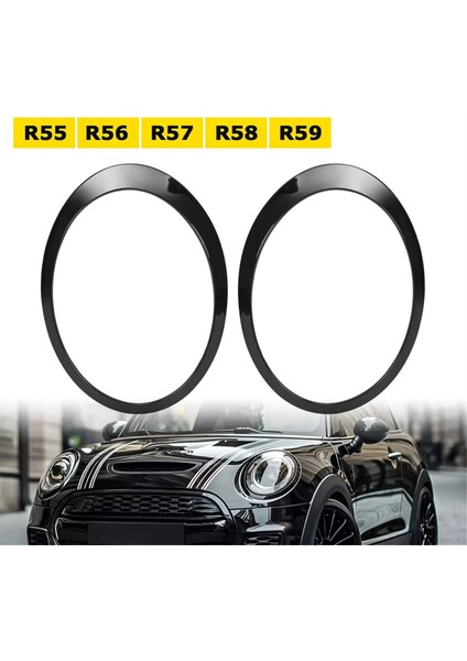 Siyah Far Trimleri Halka Çerçeveleri Kapak Çifti Mini Cooper R55 R56 2007-2015 51137149905 51137149906 51132752145 (Yurt Dışından) fırsatları