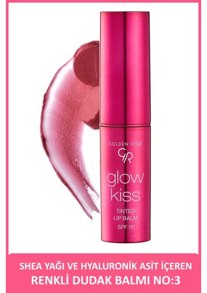 Glow Kiss Tinted Lip Balm No: 03 Berry Pink - Renkli Dudak Nemlendirici - 8691190440800