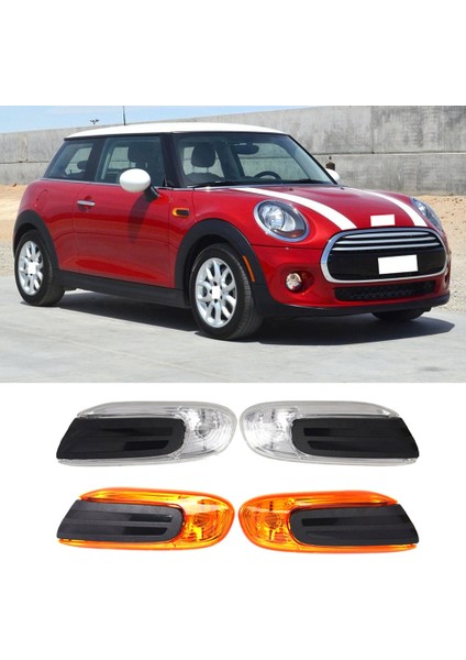Otomatik Ön Çamurluk Işaretleyici Köşe Yaprak Plaka Işık Kapağı Ampul Yok Mını Cooper F55 F56 F57 2014 -2020 Beyaz (Yurt Dışından)