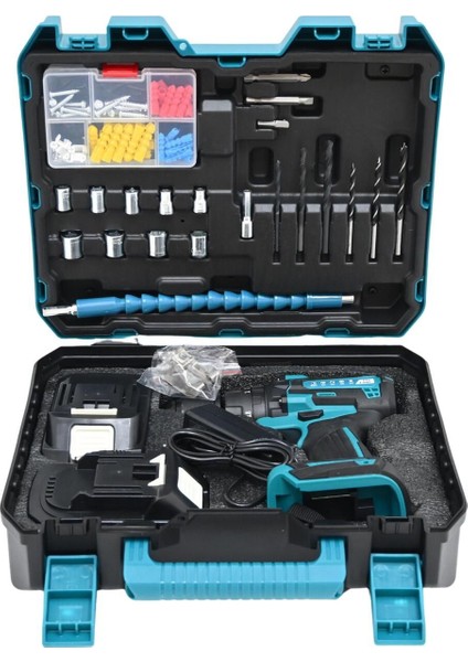 Çift Batarya ile Güçlü Akülü Vidalama ve Matkap Seti, 24 Parça modelleri