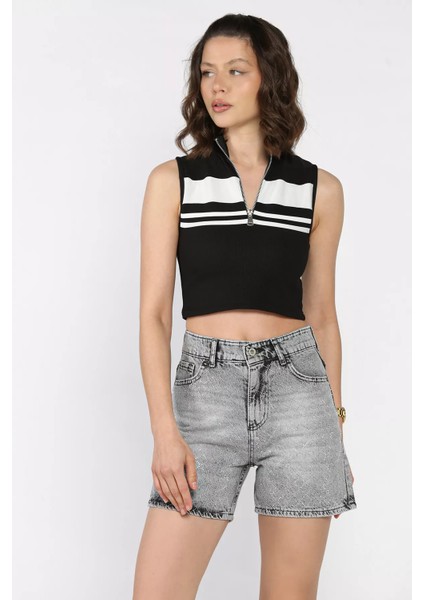 Kadın Taşlı Jean Kot Şort P-00017264 fiyatları