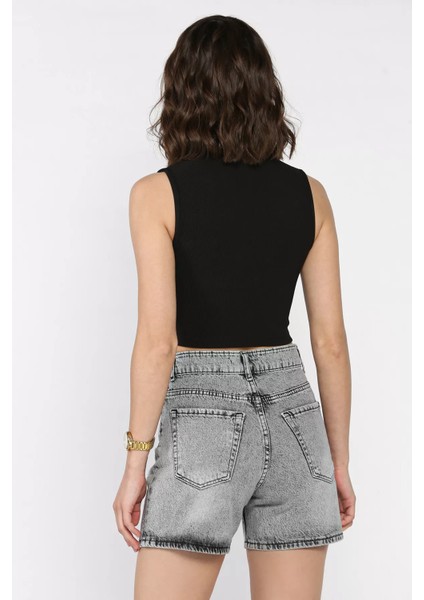 Kadın Taşlı Jean Kot Şort P-00017264 modelleri