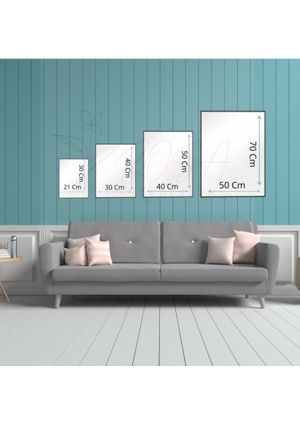 Metal Çerçeveli Gerçek Camlı Tablo Çiçek Modeli