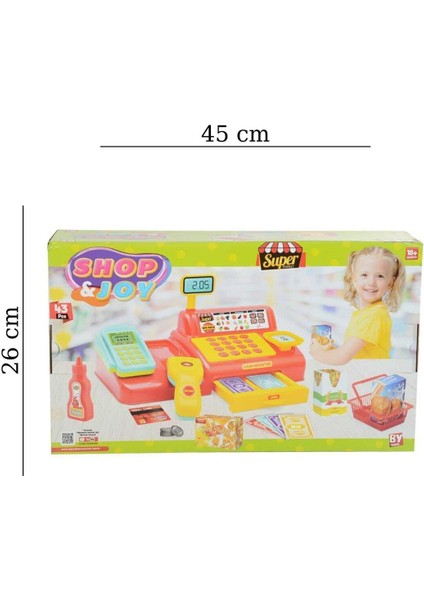 Shop-Joy Yazar Kasa ve Burger Seti 2 In 1 Eğitici Yazar Kasa Oyun Seti-Benim Ilk Marketim modelleri