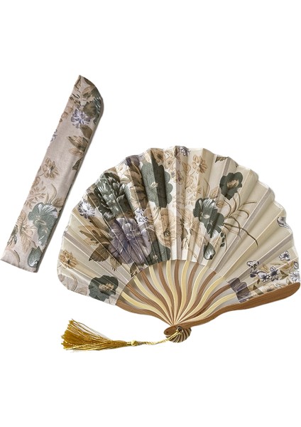 Ahşap Çerçeveli ve Zarif Püsküllü Klasik Çin El Fanı Aksesuarlı (Yurt Dışından)