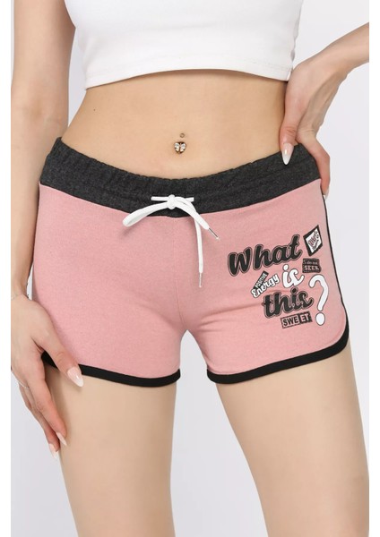 Kadın Biyeli Baskılı Mini Şort P-00017284