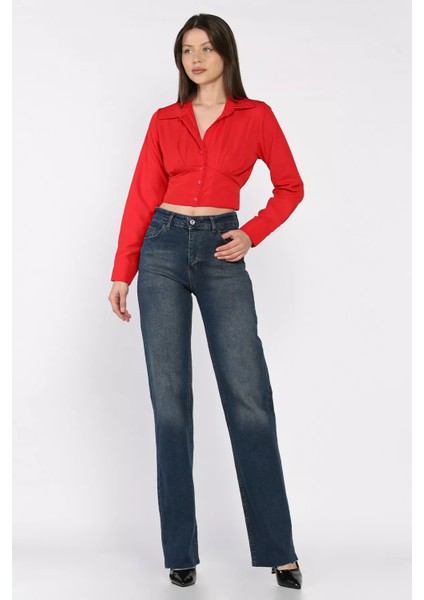 Kadın Kesik Paça Palazzo Jean Kot Pantolon P-00017266 fiyatları