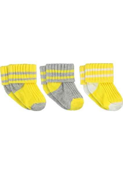 Bebek 3'lü Çorap Set 0-24 Ay Sarı