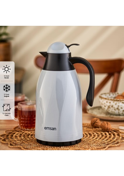Sırça Termos 1.3 Litre Gri