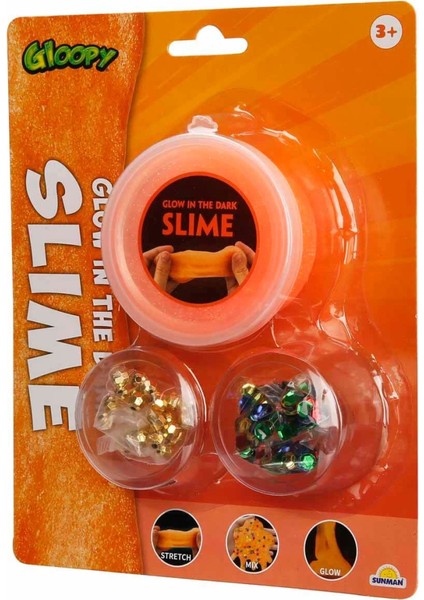 Gloopy Karanlıkta Parlayan Turuncu Slime