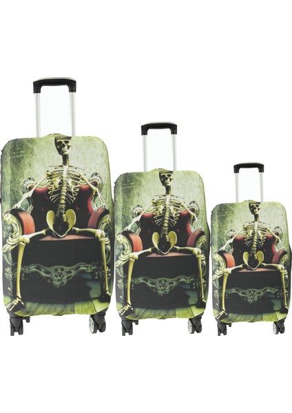 131 Bone King Valiz / Bavul Büyük, Orta, Kabin Boy Kılıf Seti - 131 Bone King