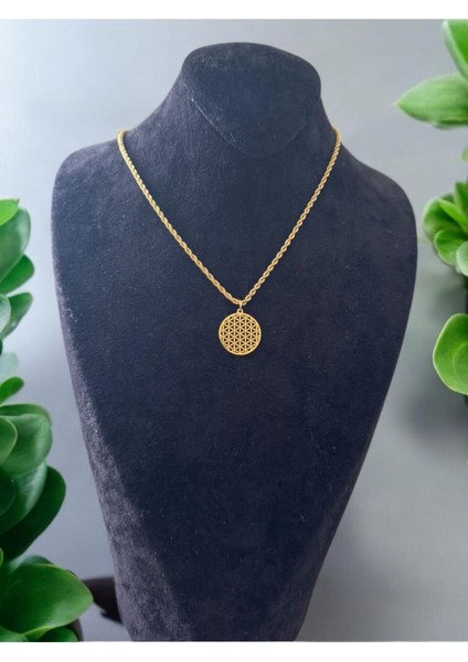 Yaşam Çiçeği Desenli Burgu Model Paslanmaz Çelik Set Cns 069