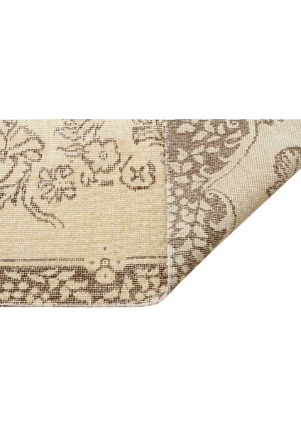 Krem Kahverengi Göbekli Desen Eskitme Vintage Halı indirimleri
