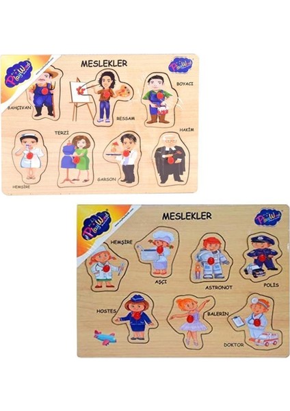 Ahşap Tutmalı Meslekler Puzzle