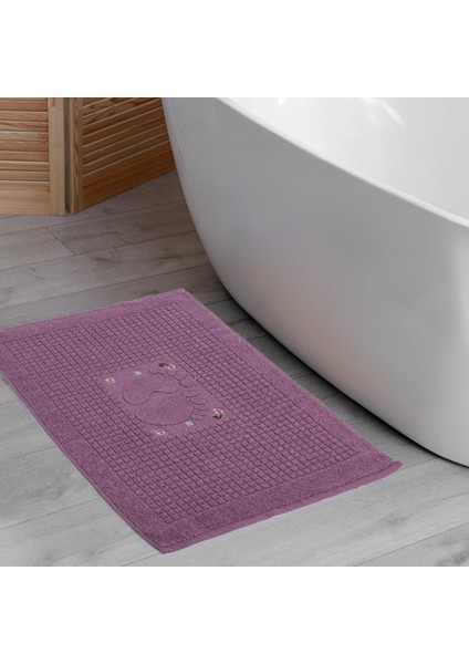 Banyo Çiçekli Pamuklu Ayak Havlusu 50X70CM Mor 2'li fiyatları