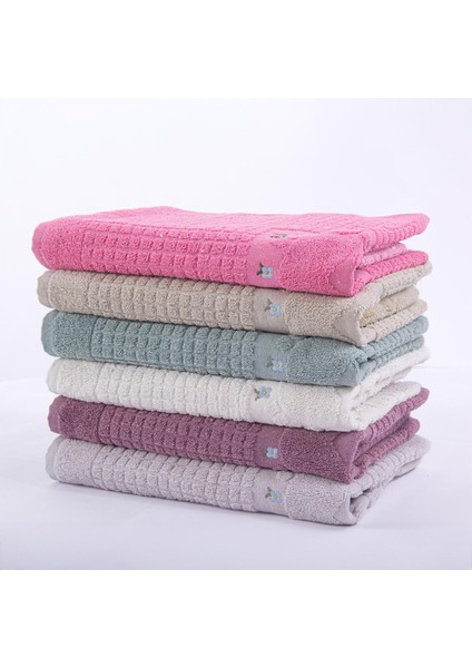 Banyo Çiçekli Pamuklu Ayak Havlusu 50X70CM Mor 2'li indirimleri