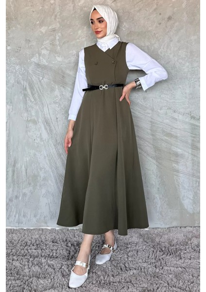 Kemerli Tesettür Jile Elbise P-00016253