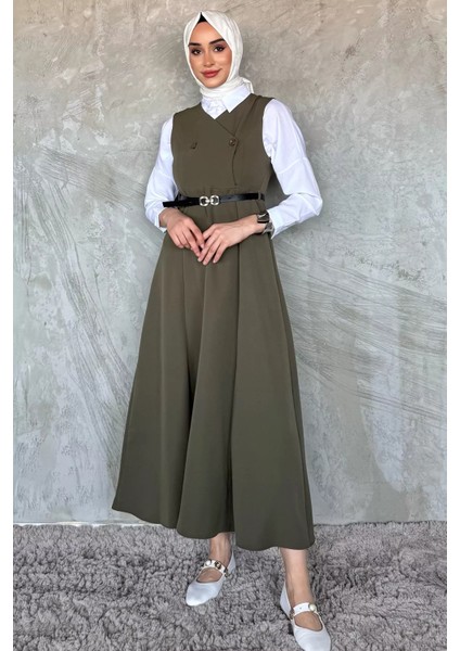 Kemerli Tesettür Jile Elbise P-00016253 fiyatları