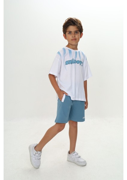 Erkek Çocuk Shadowy Baskılı Şortlu Takım modelleri