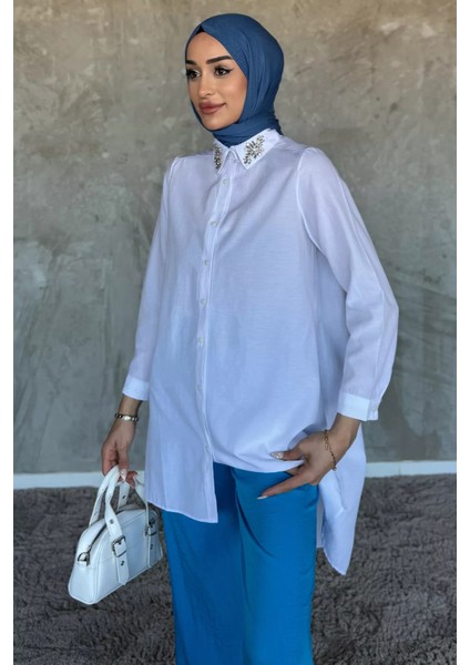 Yaka Taş Detaylı Tesettür Tunik P-00017687