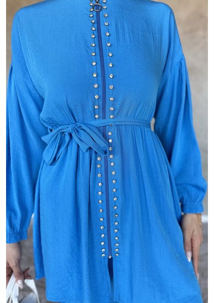 Taş Detaylı Tesettür Tunik Pantolon Ikili Takım P-00017618
