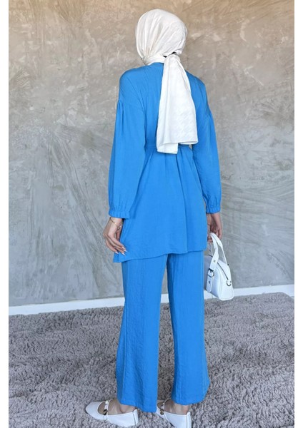 Taş Detaylı Tesettür Tunik Pantolon Ikili Takım P-00017618