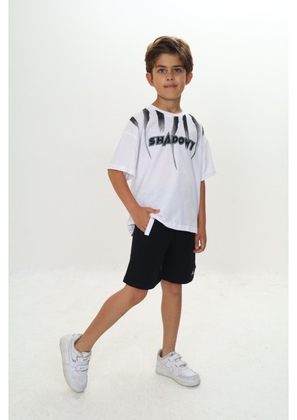 Erkek Çocuk Shadowy Baskılı Şortlu Takım modelleri