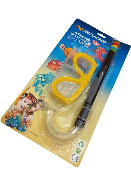 Snob Kartelada Çocuk Maske Şnorkel Seti 3+ (Sarı)