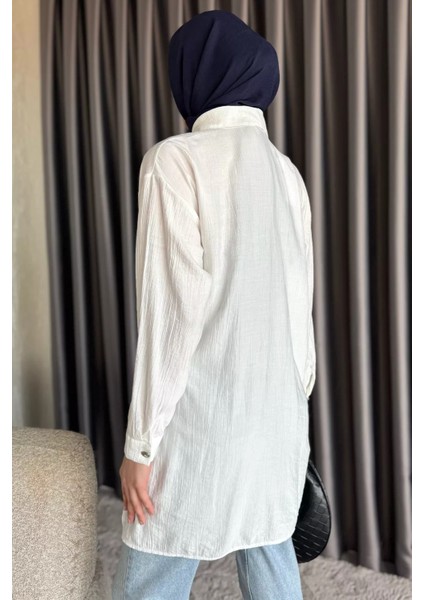 Yan Bağlamalı Taş Işlemeli Tesettür Tunik P-00017545