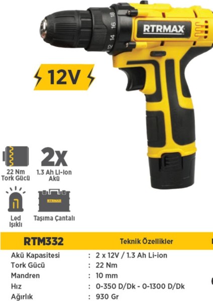 12V Çift Akülü Şarjlı Matkap ve Vidalama Seti, Güç ve Pratiklik Sunar