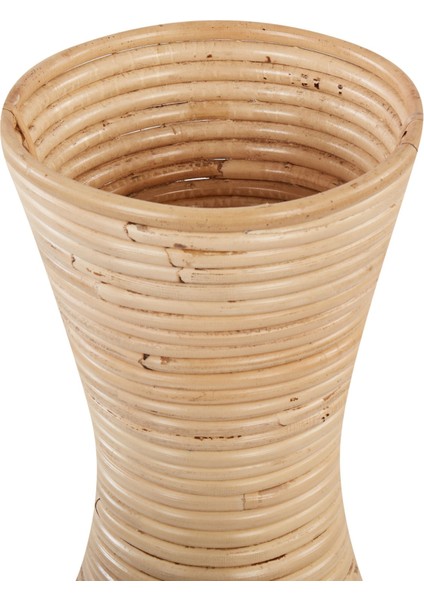 El Yapımı Doğal Ahşap Vazo, Dekoratif Obje, Bohem Tarz, El Işçiliği Rattan Saksı, 50 cm indirimleri