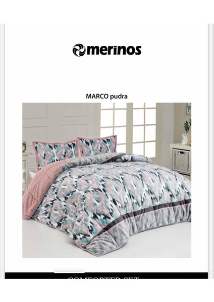 Merinos Comforter Tek Kişilik Yorgan Seti Marco Pudra