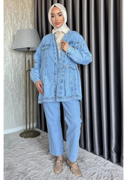 Tesettür Jean Kot Ceket Pantolon Ikili Takım P-00017550