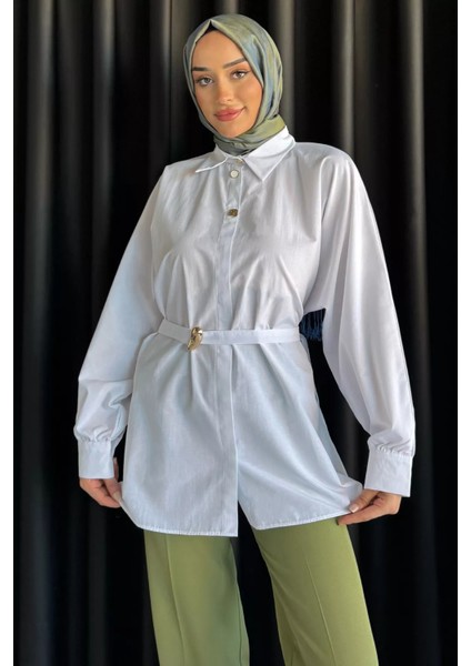 Bel Kuşaklı Tesettür Gömlek P-00017592 fiyatları