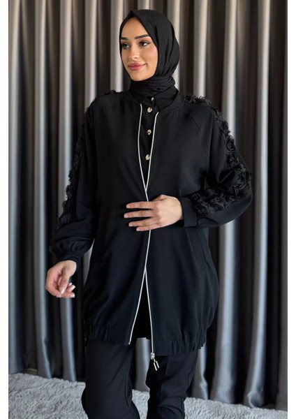 Kolları Tül Detaylı Tesettür Kap P-00017541