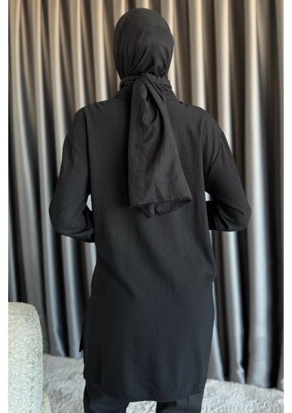Yan Bağlamalı Taş Işlemeli Tesettür Tunik P-00017545