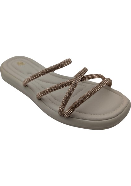 Velourae - Kadın Taşlı Terlik - Bej - 39 fırsatları